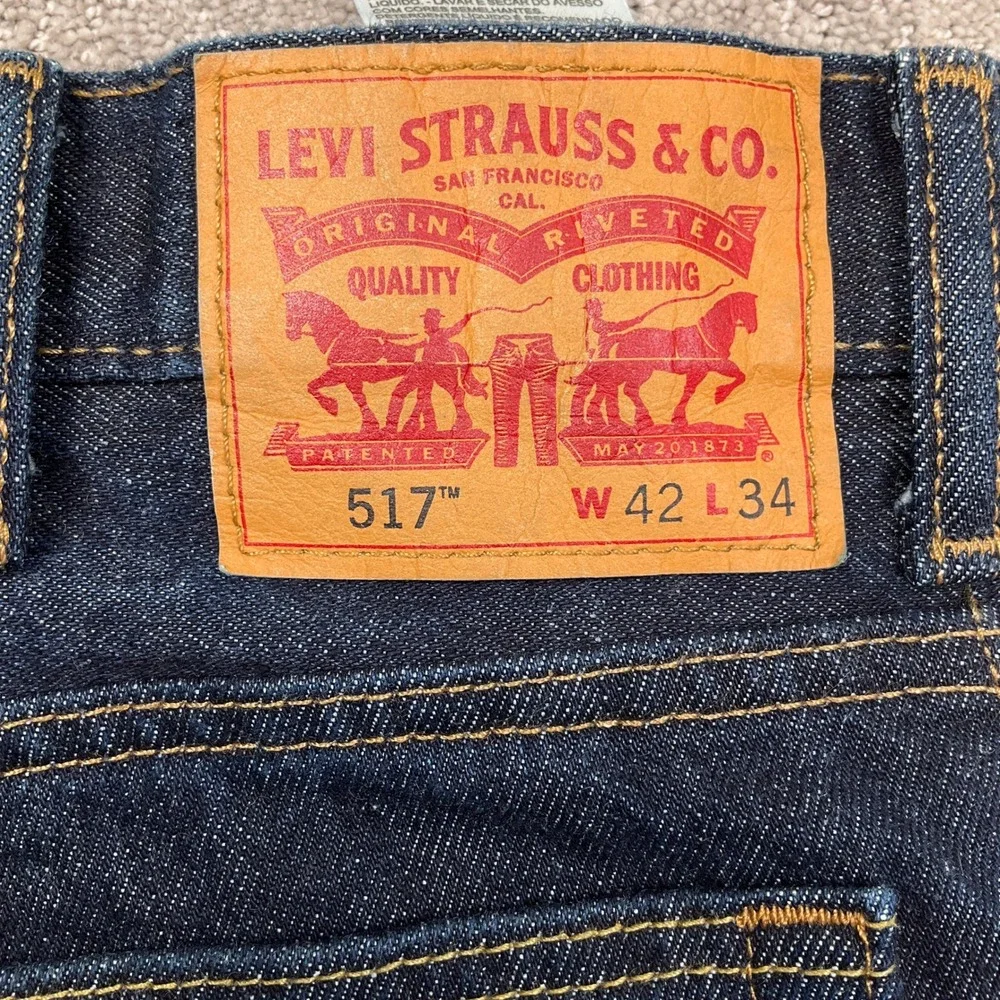 Levis 517 Bootcut Jeans‎ Mens 42W34L Indigo Blue 00517-0216 Big & Tall Denim